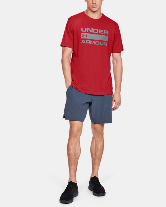 Men's UA Team Issue Wordmark Short Sleeve, Red, pdpMainDesktop image number 2